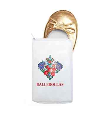 Faltbare Ballerinas zum Mitnehmen BALLEROLLAS – kompakte Schuhe – Wechselschuhe, gold, 41-42