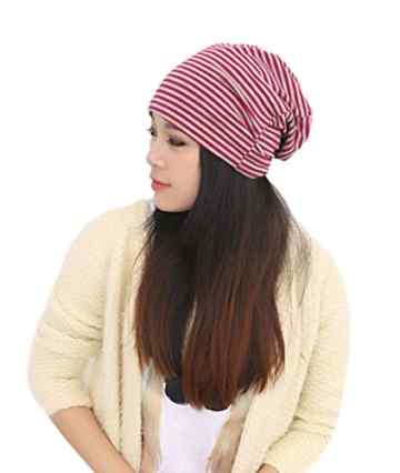 Fascigirl Beanie Hut Breathable Stripe Hut Cotton Turban Hüte für Frauen