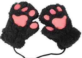 Fascigirl Fingerlose Handschuhe Katze Klaue Bär Paw Stil Winter Plüsch Pelz Handschuh für Mädchen