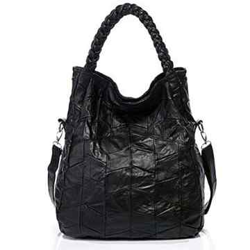 Fashion Mode Damen Handtasche Leder Damentasche Schultertasche Handbag Damentasche Schwarz Tote Bag Armband Handtaschen
