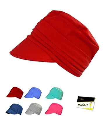 Fiebig Damenmütze Jerseymütze Schirmmütze Schildmütze Ballonmütze Sommermütze einfarbig uni für Frauen (FI-67447-S16-DA2) inkl. EveryHead-Hutfibel