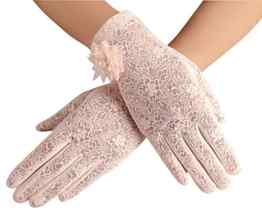 Frauen schnüren sich Handschuhe Summer Sun Glove Fahren Schirm Noten Handschuhe