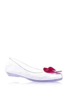 GUESS -Silberne Ballerina komplett aus PVC, made in Italy, Synonym für Komfort und Stil, runde Schuhspitze, Mädchen, Damen