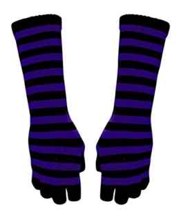 Gestreifte Armstulpen Handschuhe – Lila Gestreift