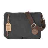 Gibgas Unisex Vintage Canvas Umhängetasche Schultertasche Messenger Bag für Arbeit Uni Reise Sport (Schwarz,Braun)