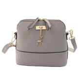 Gosear Frauen Damen Mädchen Mode Elegante PU Leder Schulter Tasche Umhängetaschen Schale Tasche mit Einzigartige Hirsch Anhänger Grau