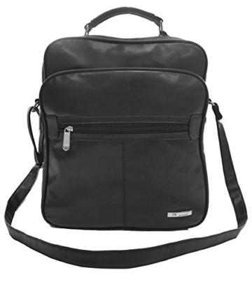 Große Arbeitstasche Herren Umhängetasche Schultertasche Reisetasche Business Tasche Messenger Bag Notebook Tasche Black Schwarz Männer Leder Optik Flugumhänger HERRENTASCHE DAMENTASCHE