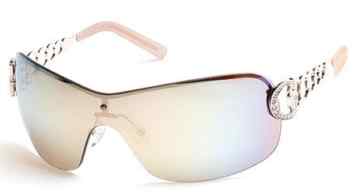 Guess Diamante Kette Visor Sonnenbrillen glänzend Rose Gold GU6509 28C 00