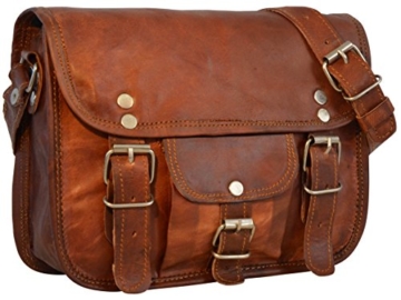 Gusti Leder nature „Emilia 7“ Handtasche Umhängetasche Lederhandtasche Tablettasche 7 Zoll Abendtasche Freizeittasche Schultertasche Partytasche Old School Ledertasche Vintage Damen Klein H3