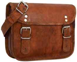 Gusti Leder nature „Jane 7,9″ Umhängetasche Handtasche Aktentasche Tablettasche iPad mini 7,9“ Vintage Party Freizeit Abendtasche Unisex Braun K40b