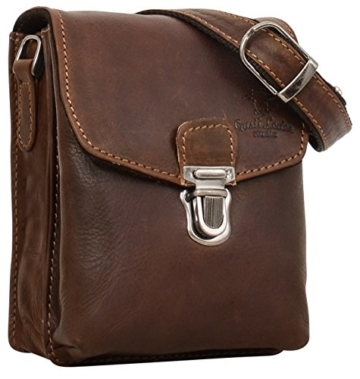 Gusti Leder studio „Nelly“ Gürteltasche Ledertasche Festivaltasche Partytasche Bauchtasche kleine Umhängetasche Damen Herren Unisex Büffelleder Dunkelbraun 2H14-22-6