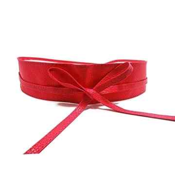 Gürtel Breit 220cm lang Kummerbund Taillengürtel Kunstleder Taille Kleid Braun Schwarz Rot