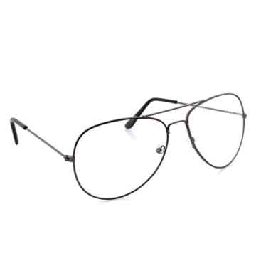 HENGSONG Klassische Brille Metallgestell Brillenfassung Vintage Pilot Brille Dekobrillen