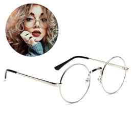 HENGSONG Retro Runde Brille mit Fensterglas Damen Herren Brillenfassung