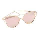 HENGSONG Twin-Träger klassische Frauen Metallrahmen Spiegel Sonnenbrille Cat Eye Brillenmode