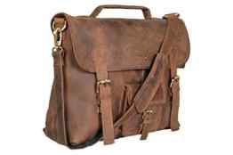 Handolederco . Vintage Leder -Laptop-Tasche 15 “ Messenger Handgemachte Aktentasche Umhängetasche Schultertasche Schultasche