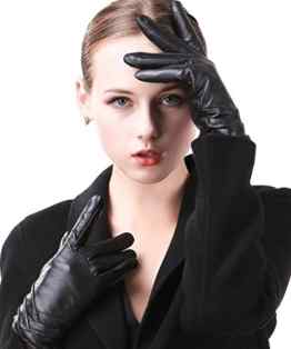 Harrms Damen Winter Handschuhe Echt Leder Touch Screen Gefüttert aus Kaschmir Wolle Lederhandschuhe