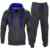 Herren Fitnessstudio Contrast Jogging Trainingsanzug Kapuzenpullis Top Vlies-böden Jogginghose Set Größe S M L XL