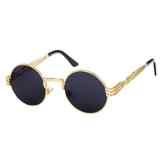 Highdas Metall Sonnenbrillen Damen Herren Vintage Retro Runde Sunglass Steampunk Beschichtung Glaser