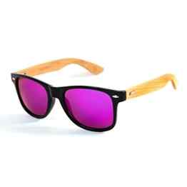 Hochwertige Bambus Holz Nerd Sonnenbrille Retro Vintage Unisex Brille mit Federscharnier – 9 verschiedene Farben/Modelle wählbar