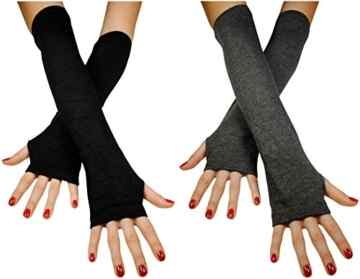 Immerschön fingerlose Armstulpen Feinstrick in verschiedenen Farben lang Pulswärmer Handwärmer Stulpen