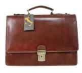 Ital.Leder Aktentasche Aktenkoffer Businesstasche Lehrertasche Dokumententasche MARRONE 05675