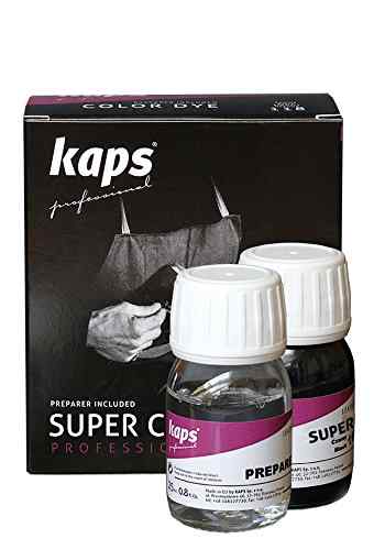 Kaps Super Color Schuhpflege Set mit Preparer Lederfarbe und Lösungsmittel für Naturleder, Synthetik und Textil, 25 ml Pflegemittel + 25 ml Schuhcreme