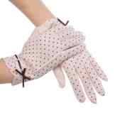 Kenmont Sommer-Frauen-Dots Sun UV-Schutz im Freien 100% Baumwolle Driving-Handschuhe