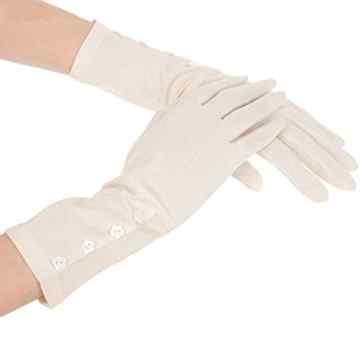 Kenmont Sommer-Frauen Solid Color Sonne UV-Schutz im Freien Baumwolle lange Driving-Handschuhe