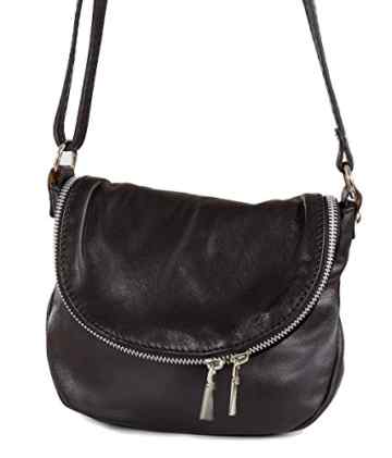 Kleine Damen Umhängetasche – Abendtasche Crossbody – Weiches Nappa Leder (20 x 17 x 7 cm L x H x B)