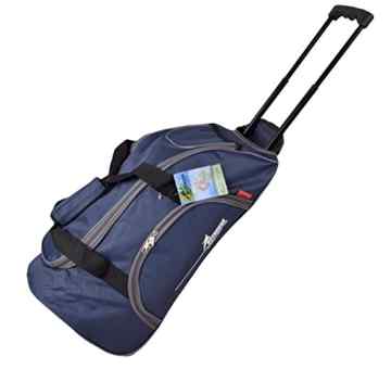 Kleine Reisetasche Tragetasche Freizeittasche mit Trolleyfunktion 51x30x23 cm Blau-Grau