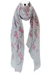 Kukubird Flamingo Print ausgefranst Baumwolle Schal / Schal / Wrap / Pashmina