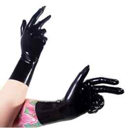 Kurze Latex – Handschuhe in verschiedenen Größen und Farben