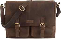 LEABAGS Cambridge Umhängetasche aus echtem Büffel-Leder im Vintage Look