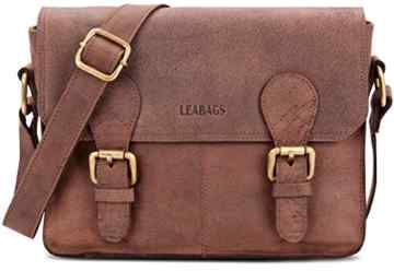 LEABAGS Wellington Messenger Bag aus echtem Büffel-Leder im Vintage Look