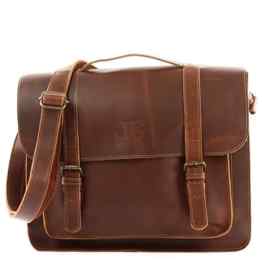 LECONI Messenger Bag Aktentasche DIN A4 Collgetasche Damen Herren Echtledertasche Retro Vintage Leder 37x30x10cm LE3055