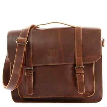 LECONI Messenger Bag Aktentasche DIN A4 Collgetasche Damen Herren Echtledertasche Retro Vintage Leder 37x30x10cm LE3055