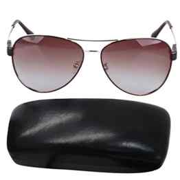 LEIDISEN Damen Shiny Wayfarer Stil Sonnenbrille UV400 Metall Rahmen Brillenetui Brillenbeutel Damenbrillen – Kaffee Rahmen