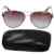 LEIDISEN Damen Shiny Wayfarer Stil Sonnenbrille UV400 Metall Rahmen Brillenetui Brillenbeutel Damenbrillen – Kaffee Rahmen