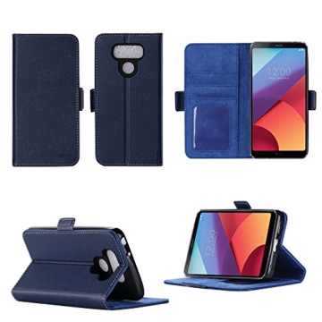 LG G6 2017 4G Hülle Brieftasche Leder blau Cover mit Kartenfach – Zubehör Etui Portfolio smartphone LG mobile G6 Case Schutzhülle (Handy Wallet tasche folio PU Leder, Blue) – XEPTIO accessoires