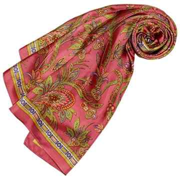 LORENZO CANA Luxus Designer Seidentuch 100% Seide Tuch Damentuch Foulard Blumenmuster Floral bedruckt 90 x 90 cm Markentuch Rosenholz 89166