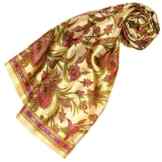 LORENZO CANA Luxus Designer Seidentuch 100% Seide Tuch Damentuch Foulard Blumenmuster Floral bedruckt 90 x 90 cm Markentuch Vanille 89168