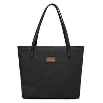 La Gracery Damen Nylon Tragetasche Handtasche SchulterTasche Shopper große Tote-Schwarz