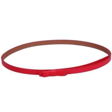 La vogue 1 Stück Damen Ledergürtel Gürtel Belt Schmal Schmetterling Läng: 104cmFarbe: Rot