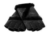 Lammfell Handschuhe fingerlos schwarz