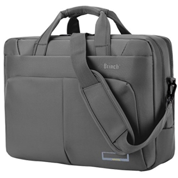 Laptop Tasche, BRINCH 15,6 Zoll Nylon Stil geräumig Multi-Fach Laptop Schultertasche Messenger Bag Handtasche Tablet Aktentasche Umhängetasche für 15 – 15,6 Zoll Laptop / Notebook / Macbook / Tablet Computers,Grau