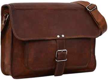 Laptoptasche Gusti Leder „Ollie“ Umhängetasche Ledertasche Unitasche Notebook Schultertasche Vintage Braun Zoll 15,6 Groß Damen Herren U19