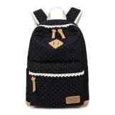 Le-Dafei Fashion Mädchen Schulrucksack Damen Canvas Rucksack Teenager Baumwollstoff Schultasche Outdoor Freizeit Daypacks mit Schicker Lace