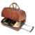 Leathario Herren Handgepäck Reisetasche Vintage Rindsleder Koffer mit Rollen