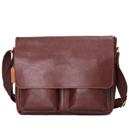 Leathario Herren Ledertasche Aktentasche Dokumententasche Bürotasche Arbeitstasche Messenger Bag Businesstasche Laptoptasche Umhängetasche Schultertasche Schultasche Lehrertasche Collegetasche